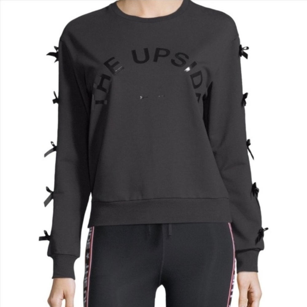 The upside Bowie bow embellished sweatshirt Pullover Black Size 6 Cotton Blend
